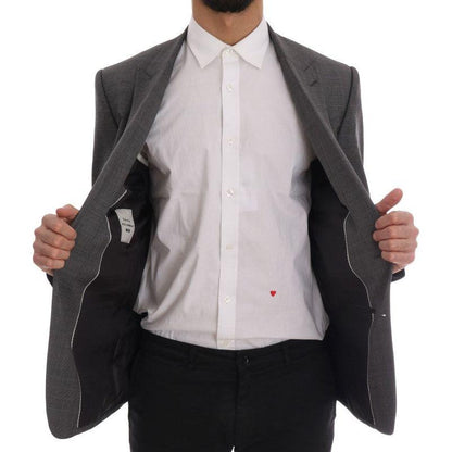 Dolce & Gabbana Gray Wool MARTINI Slim Blazer