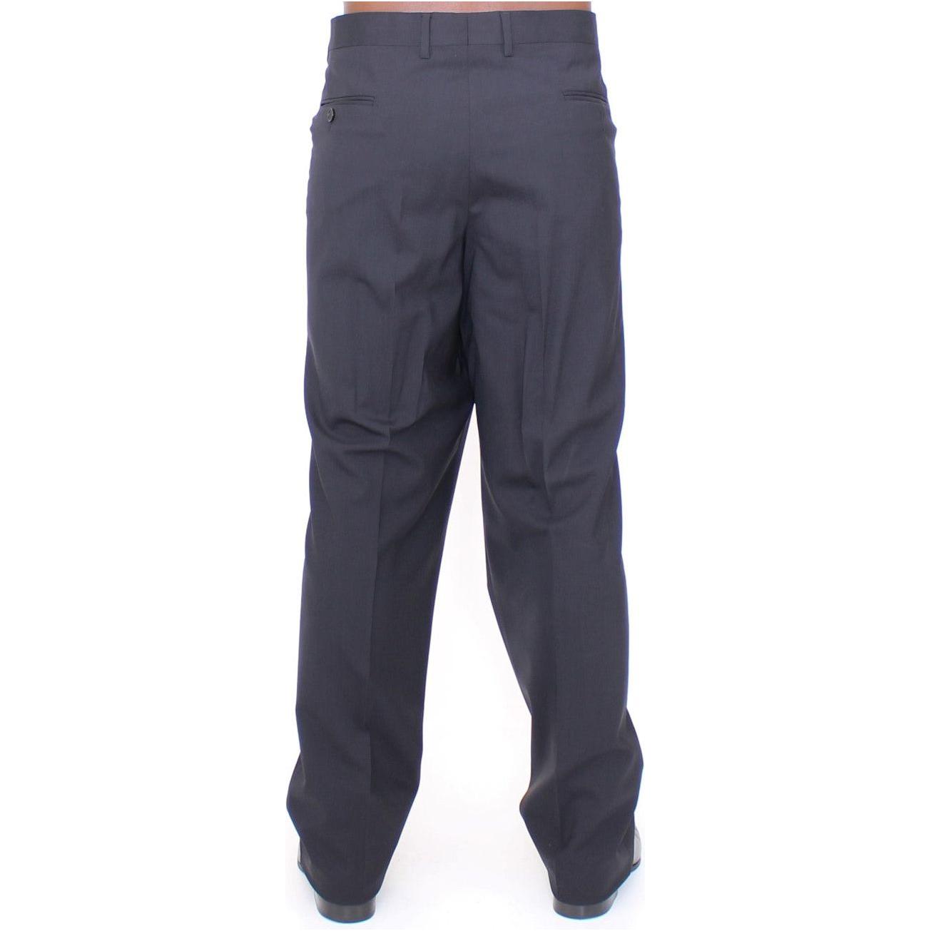 Dolce & Gabbana Black Wool Stretch Pleated Pants