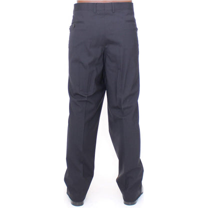 Dolce & Gabbana Black Wool Stretch Pleated Pants