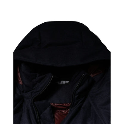 Dolce & Gabbana Black Nylon Hooded Puffer Men Coat Jacket
