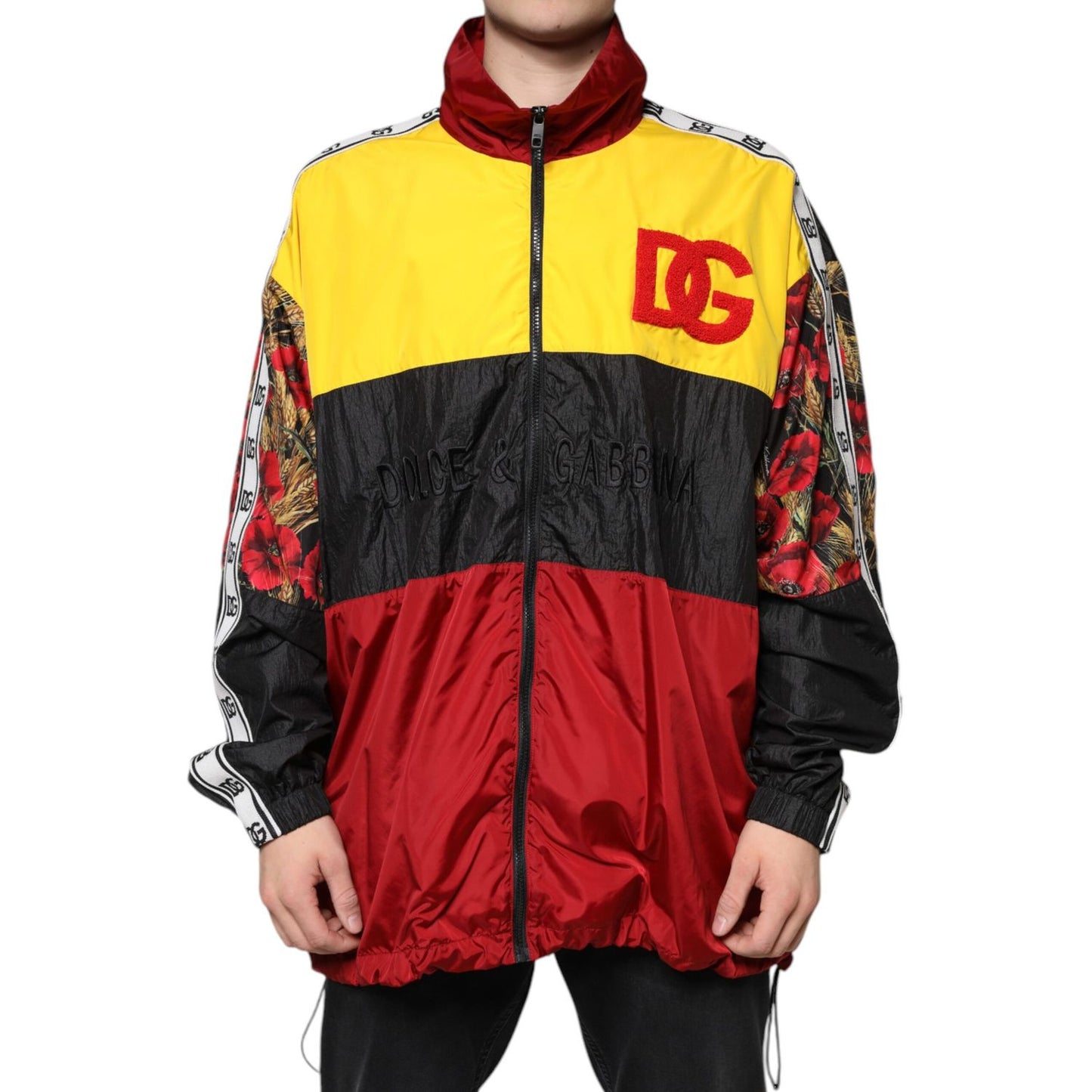 Dolce & Gabbana Multicolor Patchwork Men Full Zip Sweater