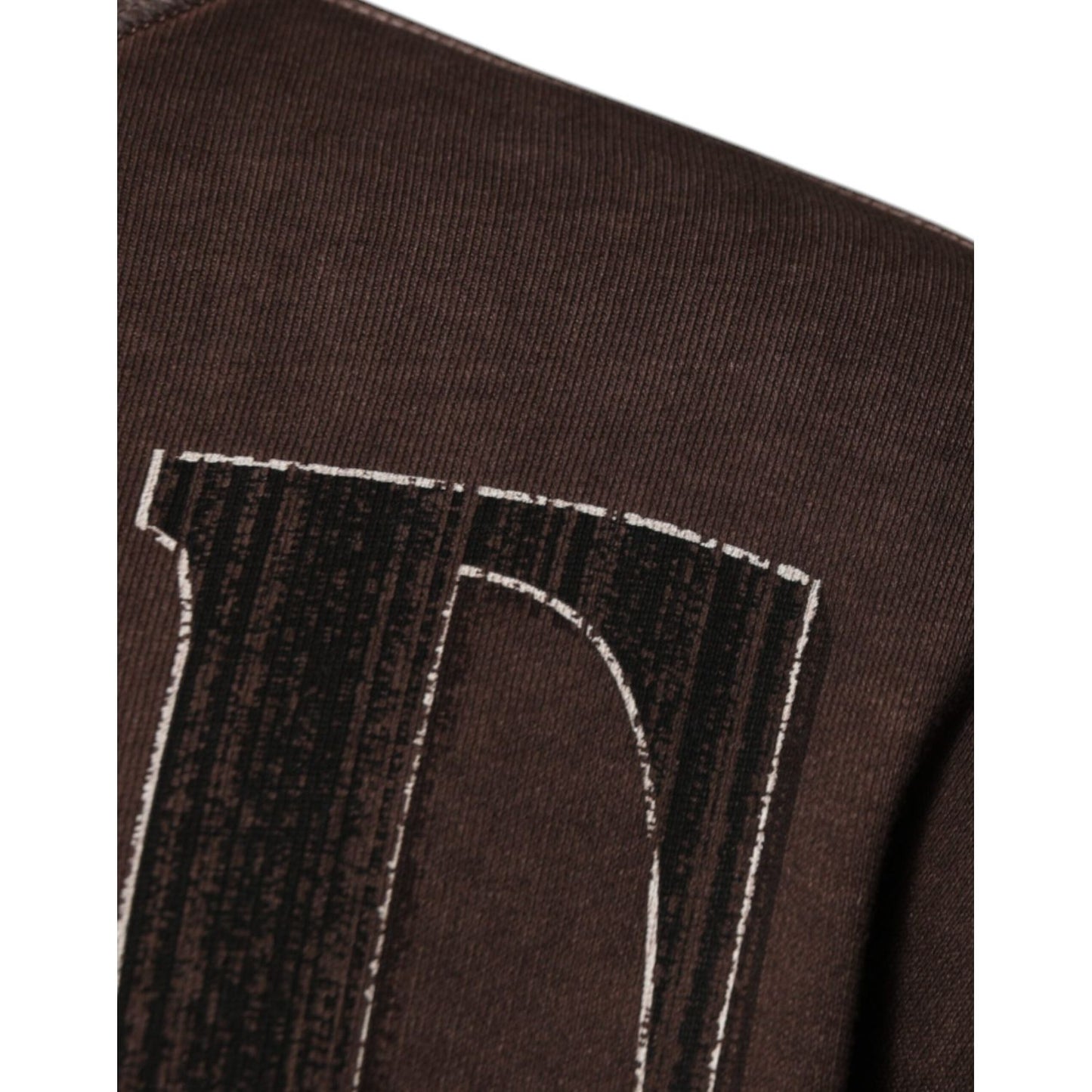 Dolce & Gabbana Brown Logo Print Crew Neck Pullover Sweater