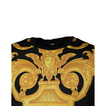 Versace Black Medusa Print Cotton Crew Neck T-shirt