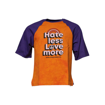 Dolce & Gabbana Orange Purple Graphic Print Short Sleeves T-shirt