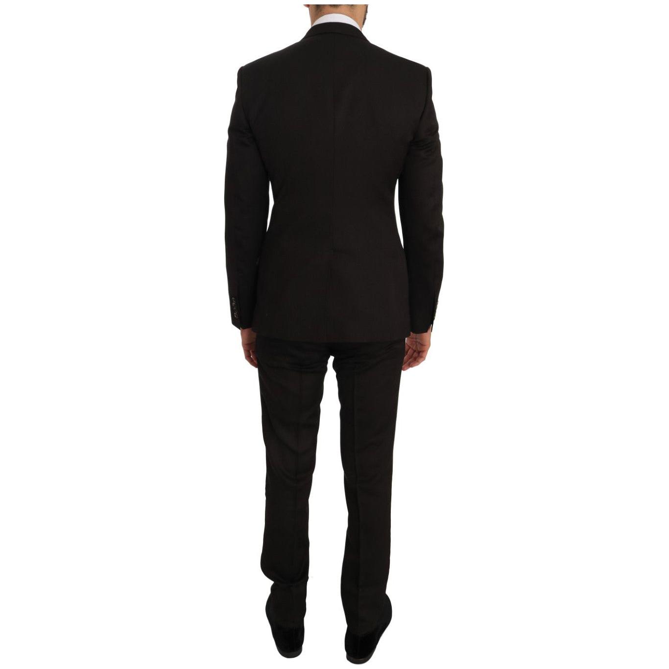Dolce & Gabbana Brown Wool Crystal Bee Slim Fit MARTINI