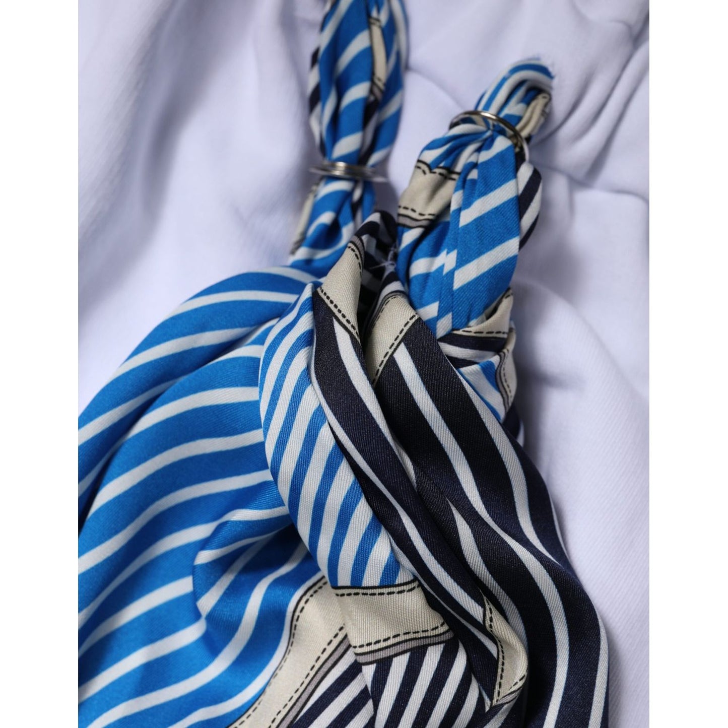 MSGM White Cotton Belted Long Sleeves Crew Neck Mini Dress MSGM