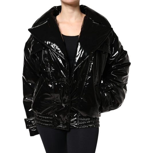 Dolce & Gabbana Black Polyester Button Down Blouson Jacket