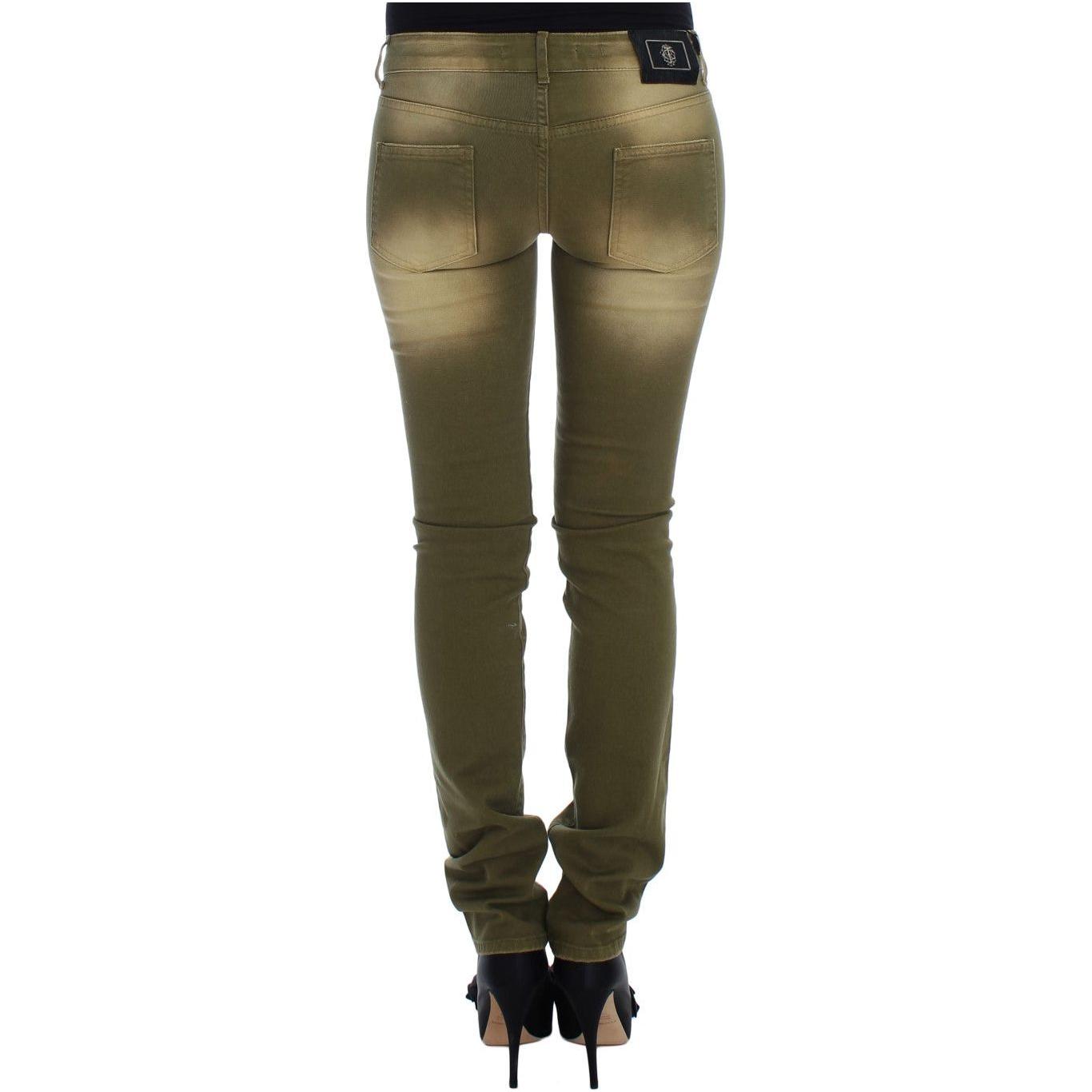 Cavalli Green Wash Slim Fit Cotton Stretch Jeans SIG18149-1