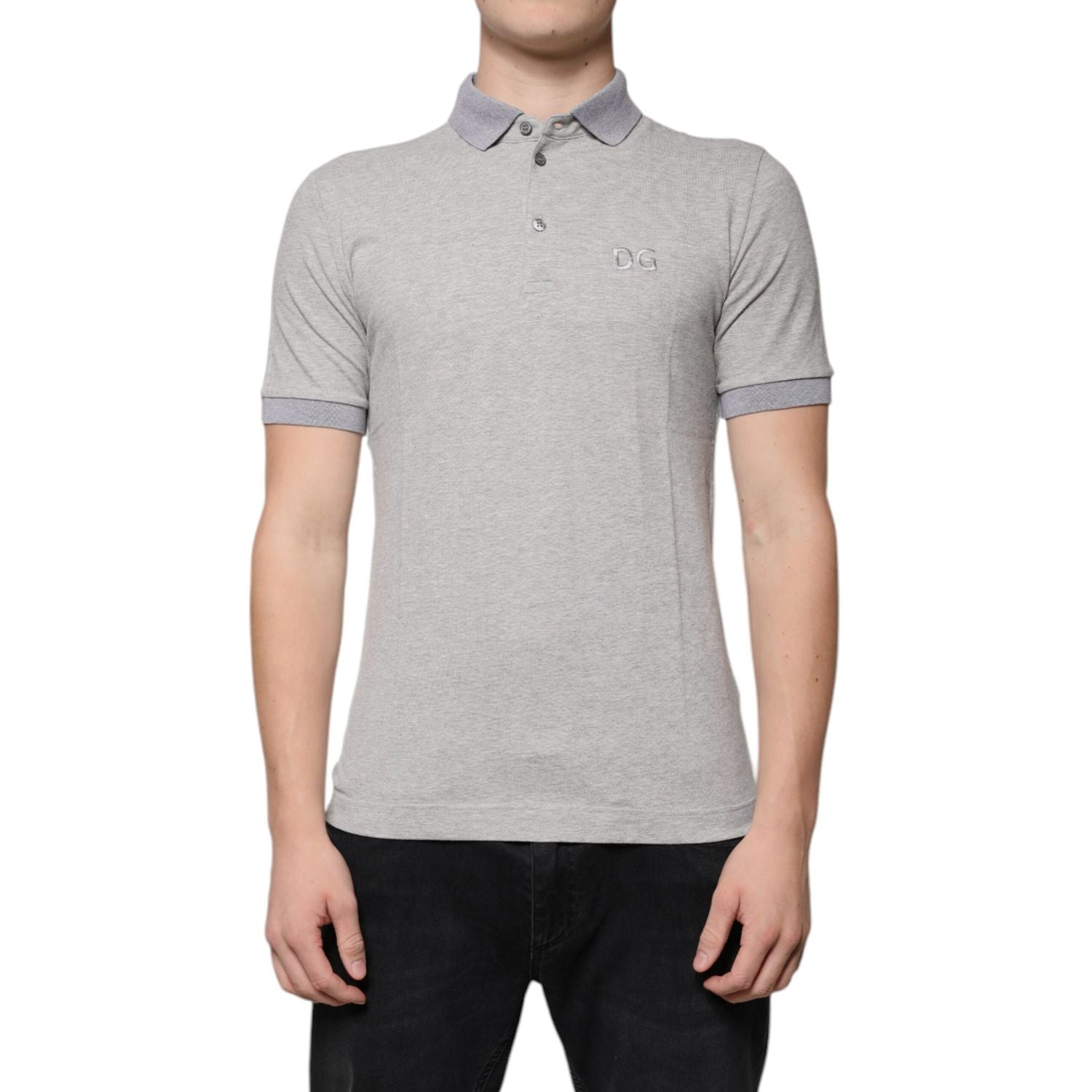 Dolce & Gabbana Gray Collared Short Sleeves Men Polo T-shirt