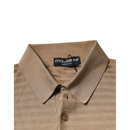 Dolce & Gabbana Brown Collared Short Sleeves Polo T-shirt