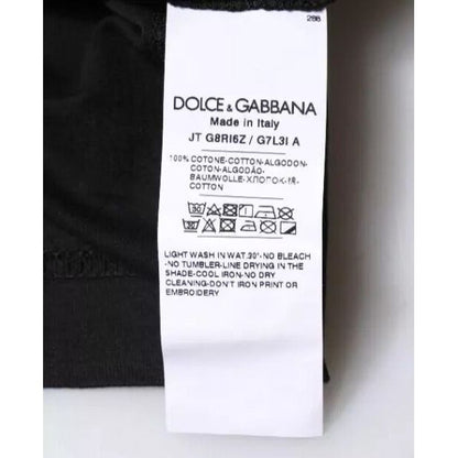 Dolce & Gabbana Black Cotton Crew Neck Short Sleeves T-shirt
