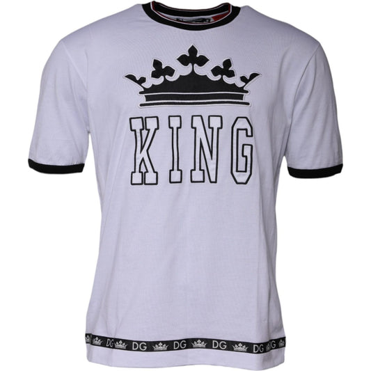 Dolce & Gabbana White Jersey Crew Neck Short Sleeves T-shirt TSH87773-48