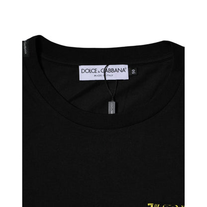 Dolce & Gabbana Black Logo Print Cotton Short Sleeves T-shirt