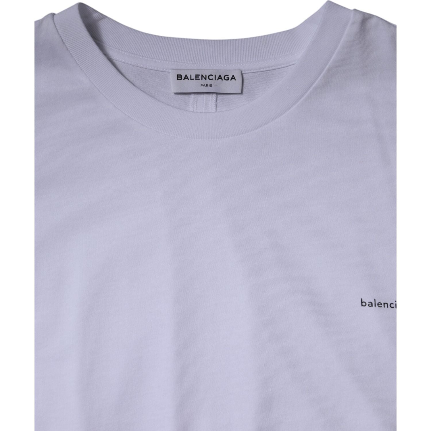 Balenciaga White Logo Cotton Crew Neck Short Sleeves T-shirt