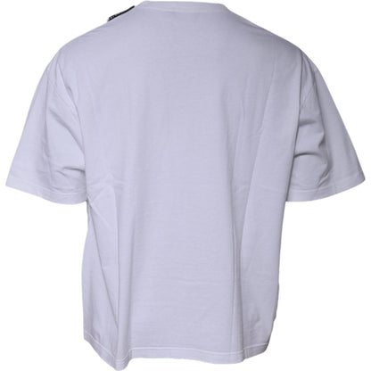 Balenciaga White Logo Cotton Jersey Crew Neck Short Sleeves T-shirt