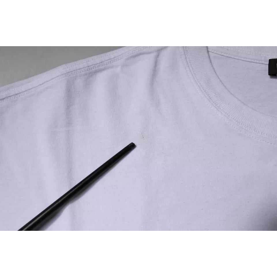 Balenciaga White Logo Cotton Jersey Crew Neck Short Sleeves T-shirt