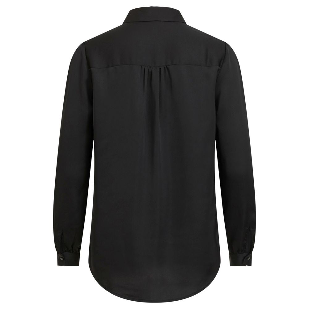 Vila Clothes Black Polyester Blouse