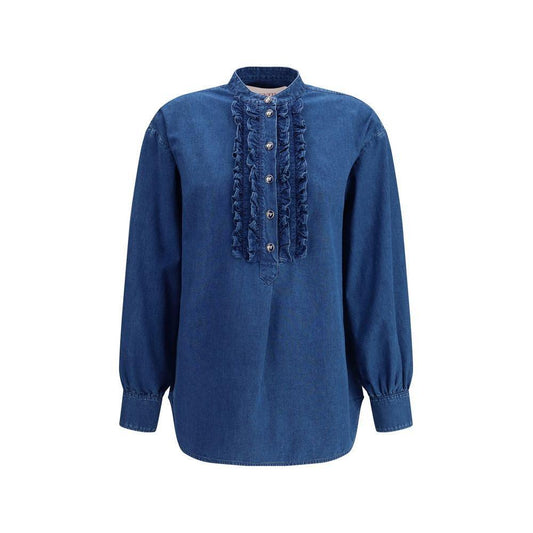 Valentino Ruffle denim Shirts VA-6B3DB02Z94B558-IT42 | L
