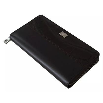 Dolce & Gabbana Brown Exotic Leather Zip Around Continental Clutch Wallet