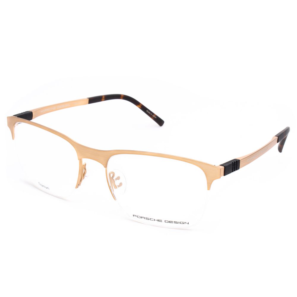 Porsche Gold Titanium Frames - Men's P8322-B Glasses, Golden Titanium, Lens/Bridge/Temple Size: 54/18/145 mm, Made in Japan
