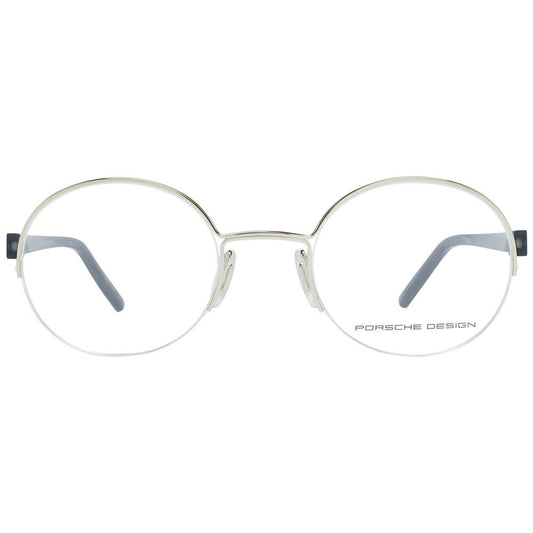 Porsche Gold Metal Frames - Unisex glasses P8350-50D with metal and resin material, round design, golden color, size 50/22/145mm.