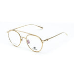 Belstaff Gold Titanium Frames, handmade Japanese eyeglasses with clip-on, 53/22/145 mm size, featuring Carl Zeiss lenses and UV protection.