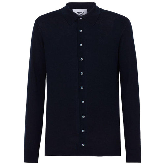 Alpha Studio Blue Cotton Shirt AL-14580-IT46 | S