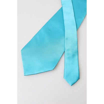 Dolce & Gabbana Light Blue 100% Silk Wide Mens Necktie