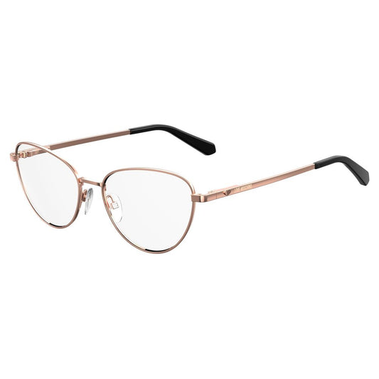 Love Moschino Gold Metal Frames MOL551-DDB women’s glasses 53/16/140 mm, stylish gold copp metal eyewear