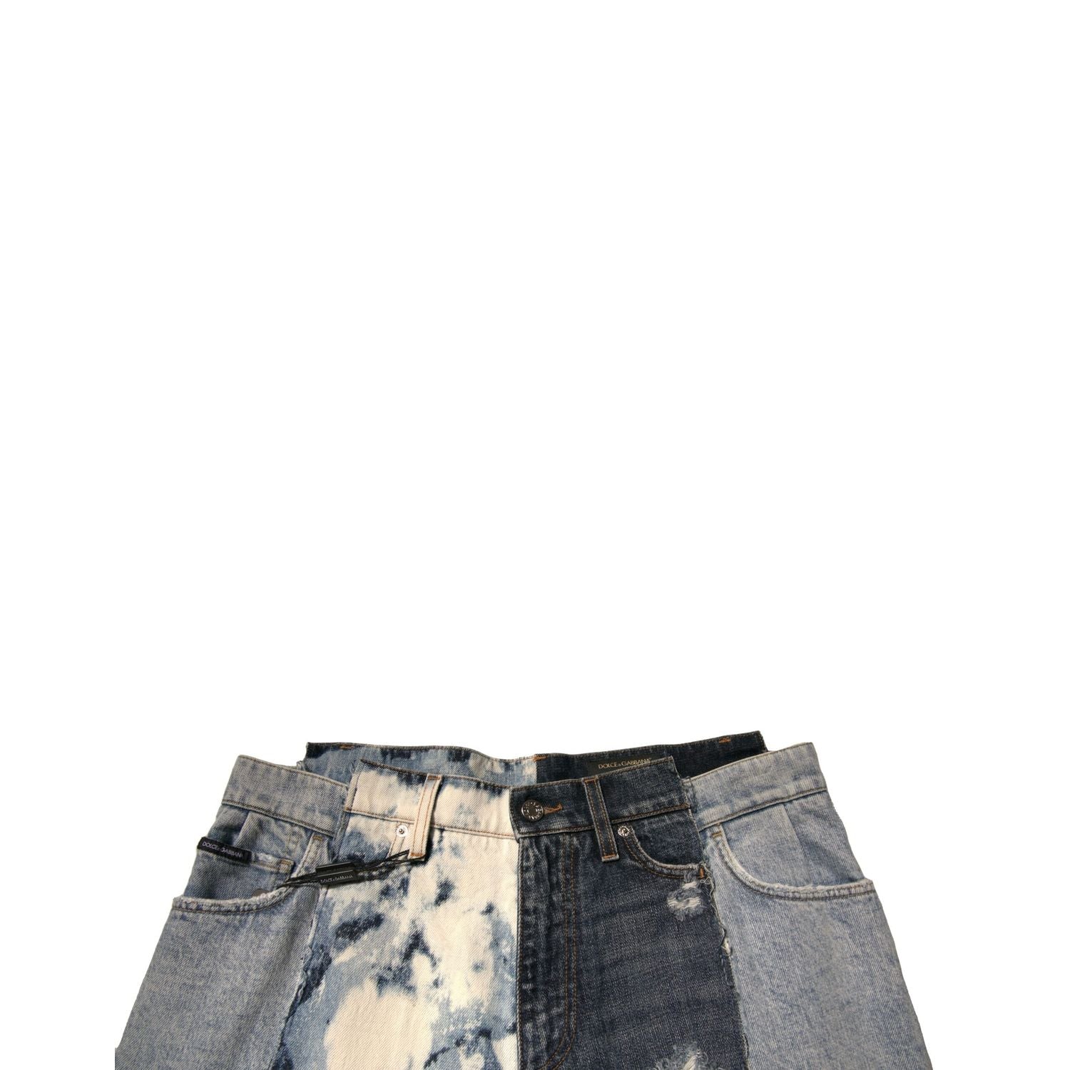 Dolce & Gabbana Multicolor Patchwork Cotton Straight Men Denim Jeans