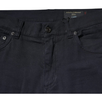 Dolce & Gabbana Black Logo Cotton Stretch Skinny Denim Jeans