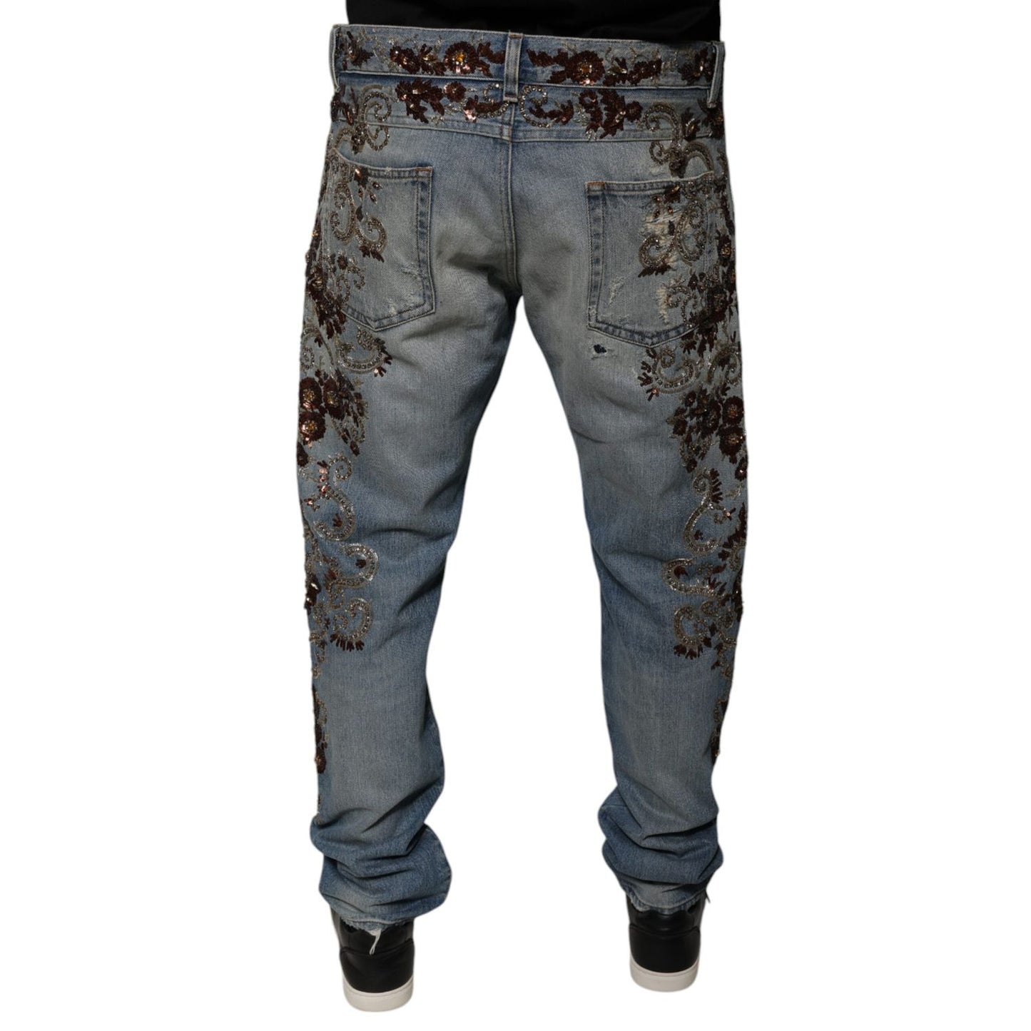 Dolce & Gabbana Light Blue Embroidered Skinny Denim Jeans