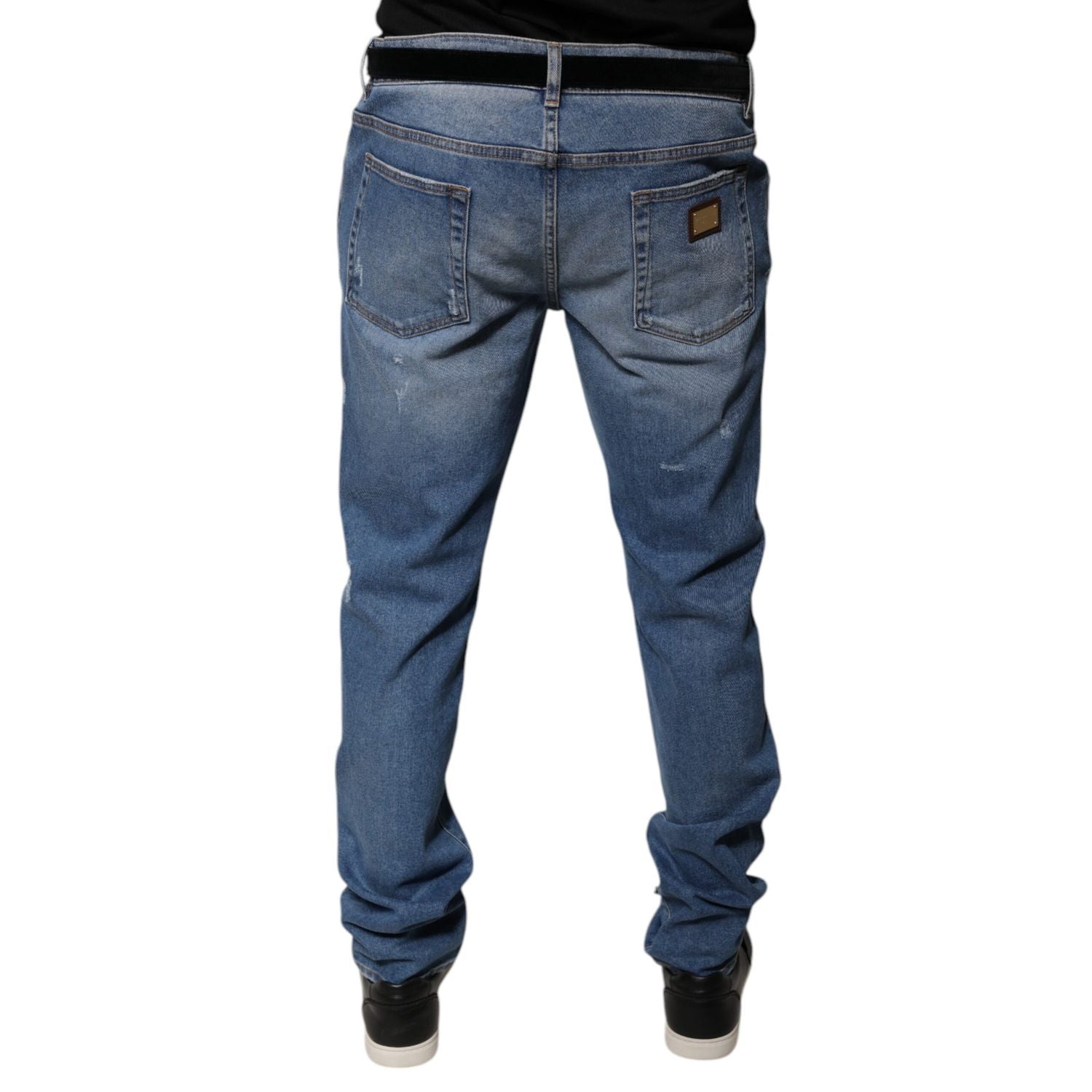 Dolce & Gabbana Light Blue Cotton Men Skinny Denim Jeans