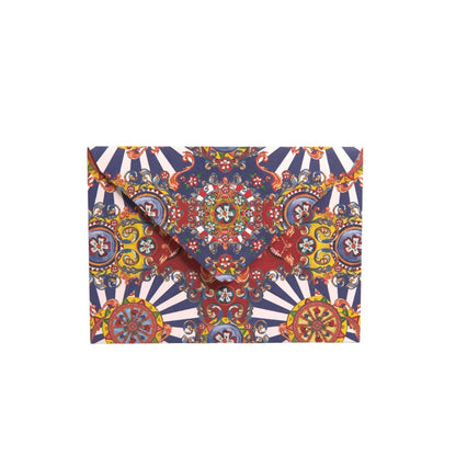 Dolce & Gabbana Multicolor Carretto Siciliano Envelope Post Card Holder