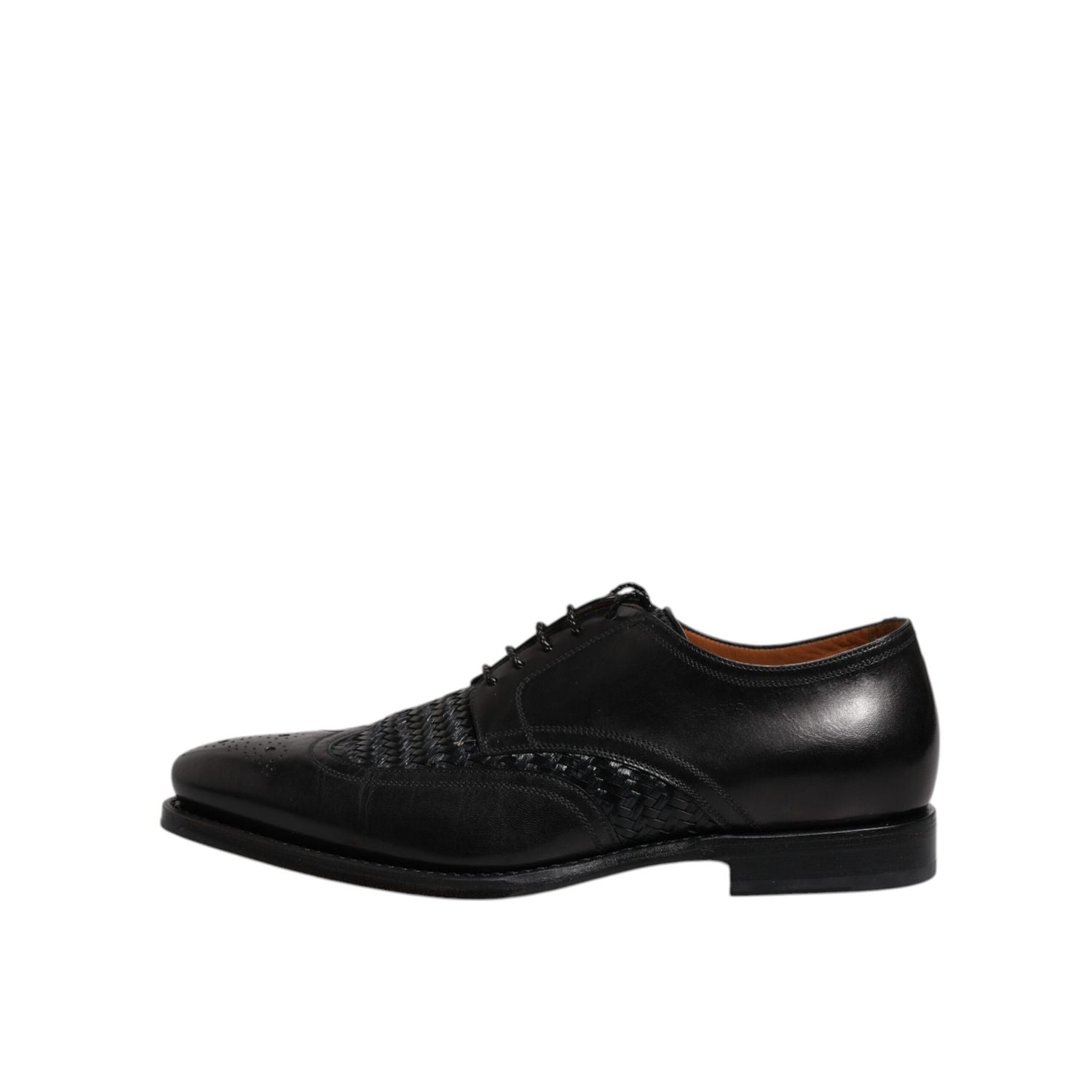 Dolce & Gabbana Black Leather Derby Wingtip Lace Up Formal Dress Shoes