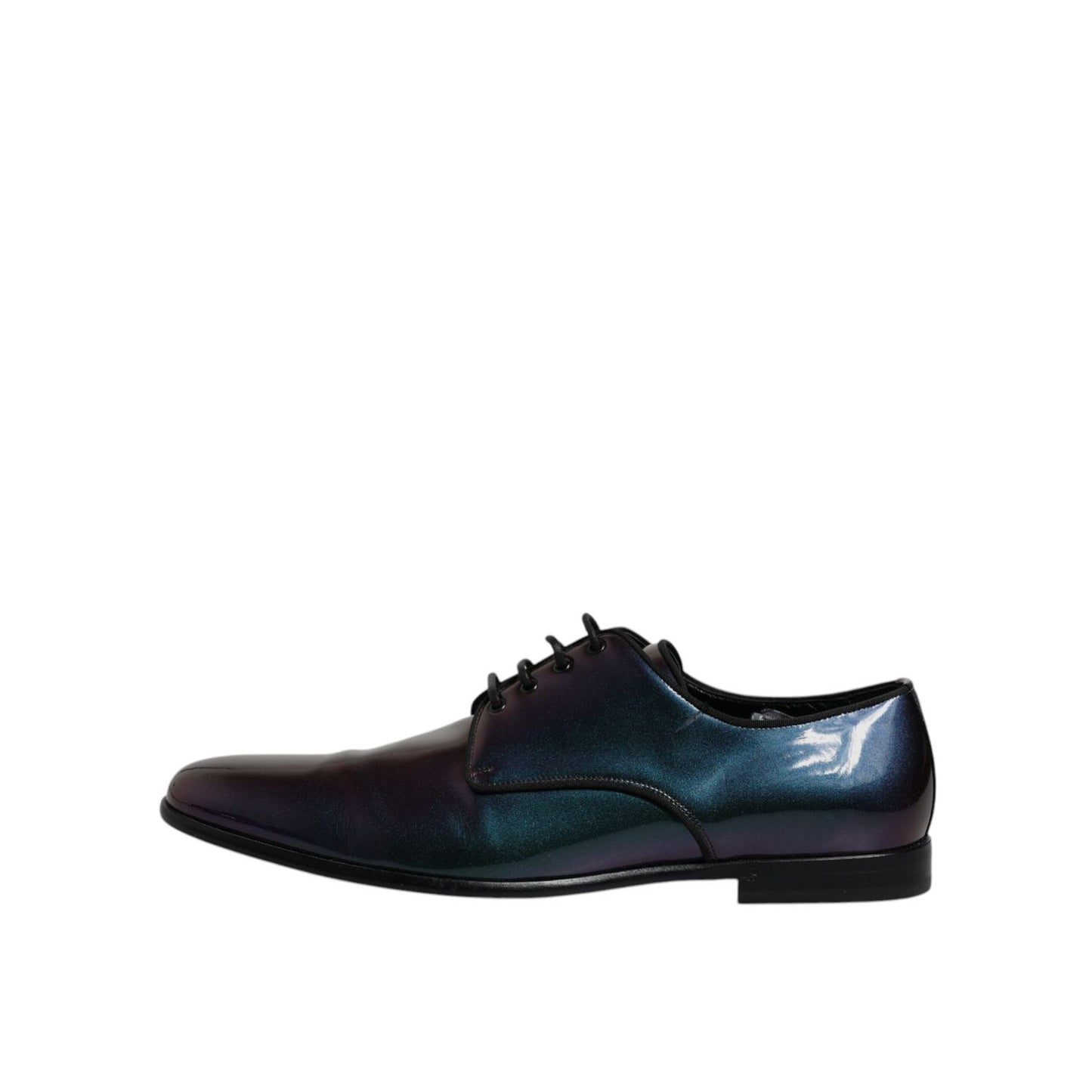 Dolce & Gabbana Multicolor Peacock Patent Leather Derby Men Dress Shoes