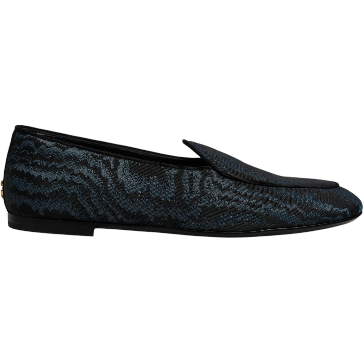 Dolce & Gabbana Blue Black Flats Men Loafers Dress Shoes