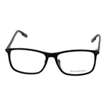Ermenegildo Zegna Black Men Glasses Frame, black acetate full-rim rectangle eyeglasses with demo lenses, size 57-16-145