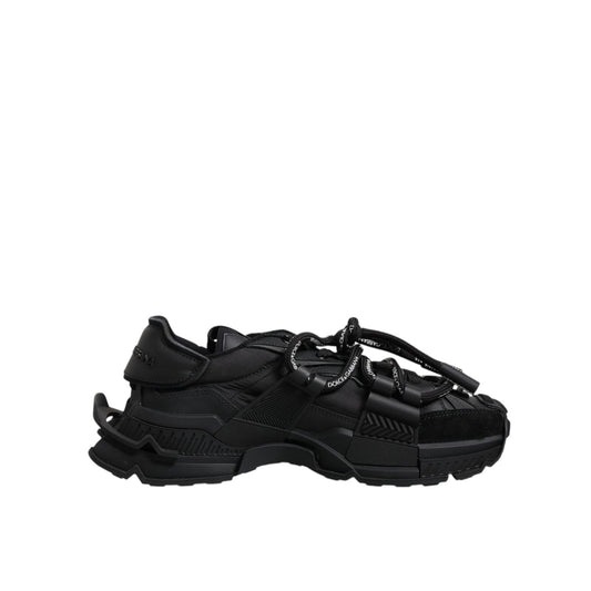 Dolce & Gabbana Black Low Top Space Lace Up Sneakers Shoes