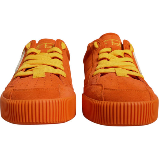 Dolce & Gabbana Orange Miami Leather Low Top Sneakers Shoes MV6741-40