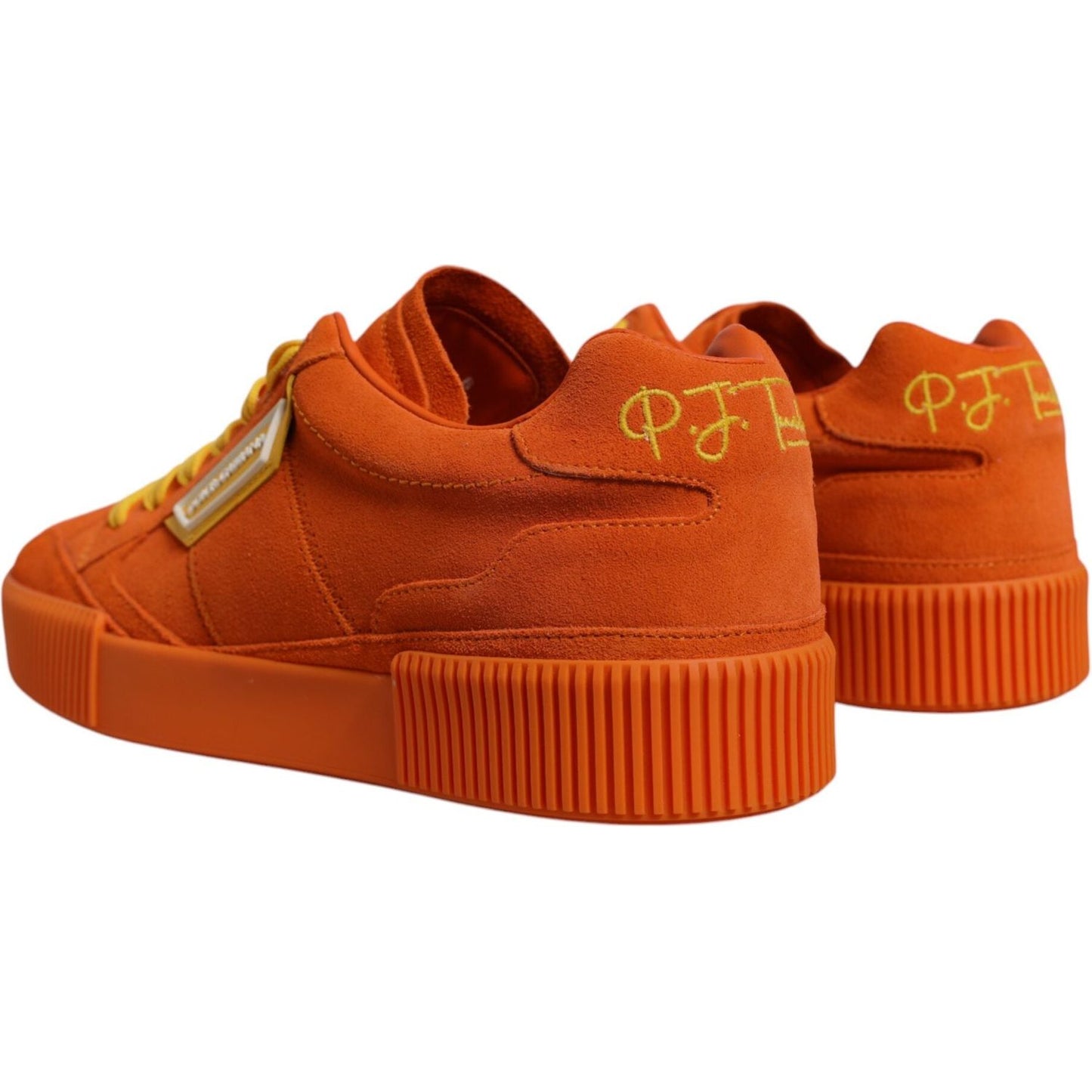 Dolce & Gabbana Orange Miami Leather Low Top Sneakers Shoes MV6741-40