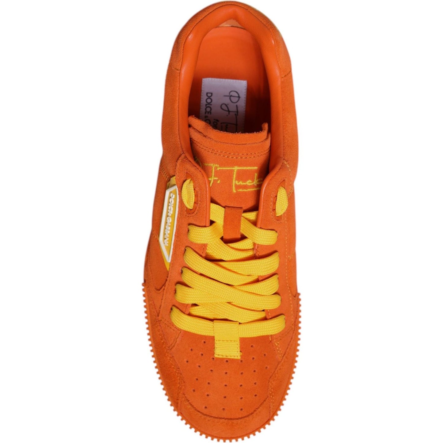 Dolce & Gabbana Orange Miami Leather Low Top Sneakers Shoes MV6741-40
