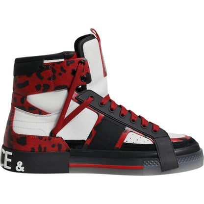 Dolce & Gabbana Multicolor Leather High Top Sneakers Shoes