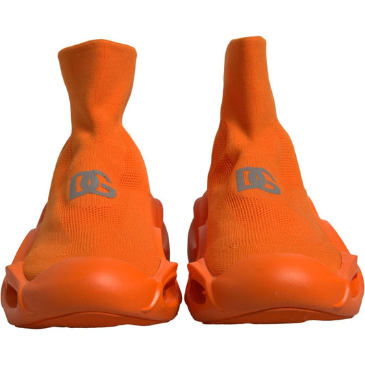 Dolce & Gabbana Orange Slip On Wave Socks Men Sneakers Shoes MV6969-44