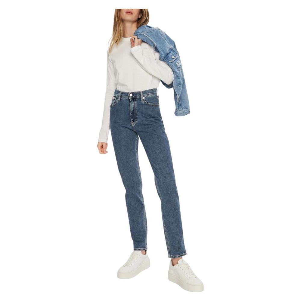 Calvin Klein Jeans Blue Cotton Mom Jean
