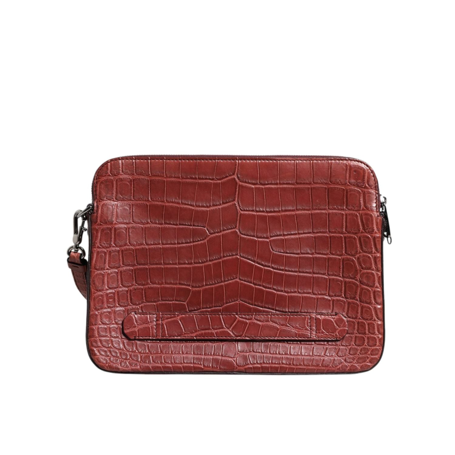 Front view with bag zipped and handles upright.