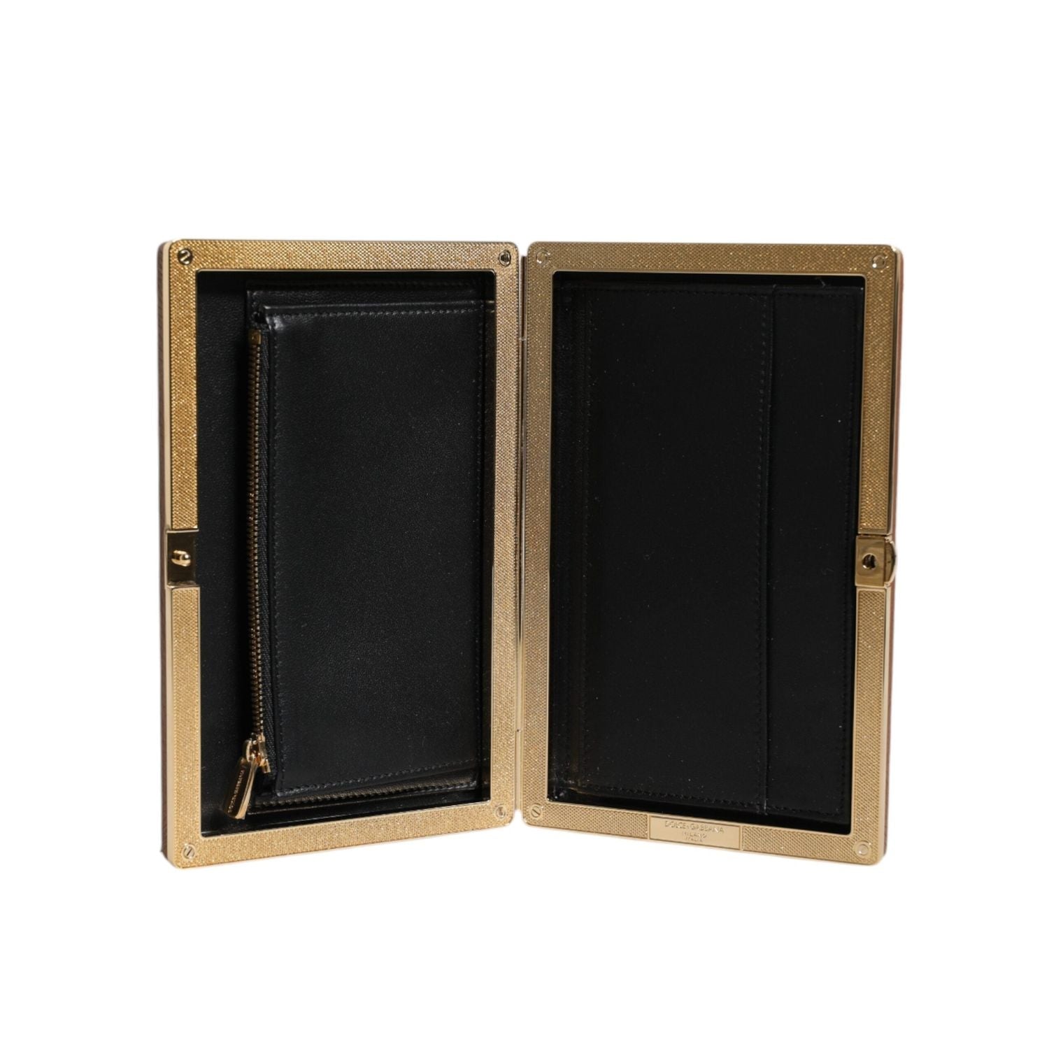 Dolce & Gabbana Brown Leather Clutch Evening Crossbody Bag