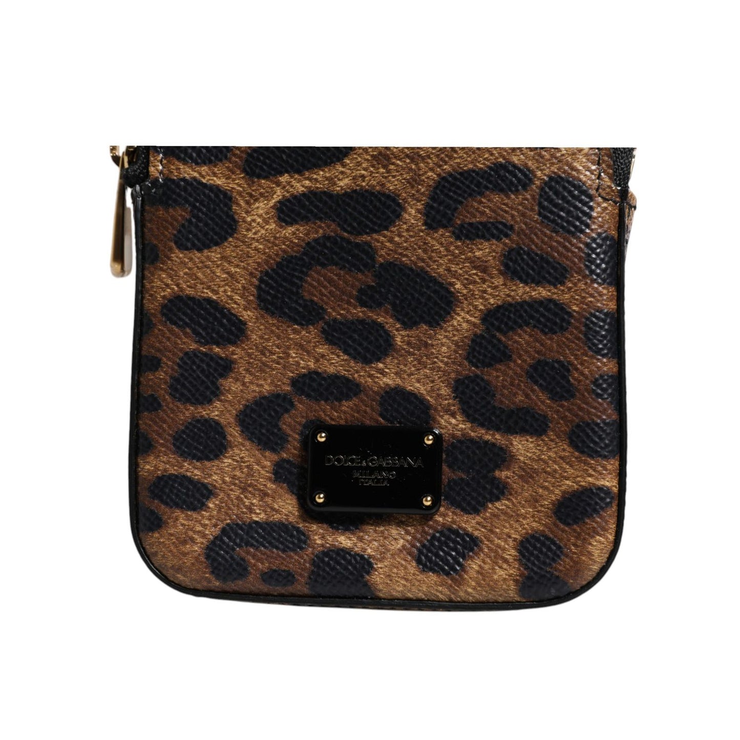Dolce & Gabbana Brown Leopard Print Dauphine Leather Zip Around Wallet