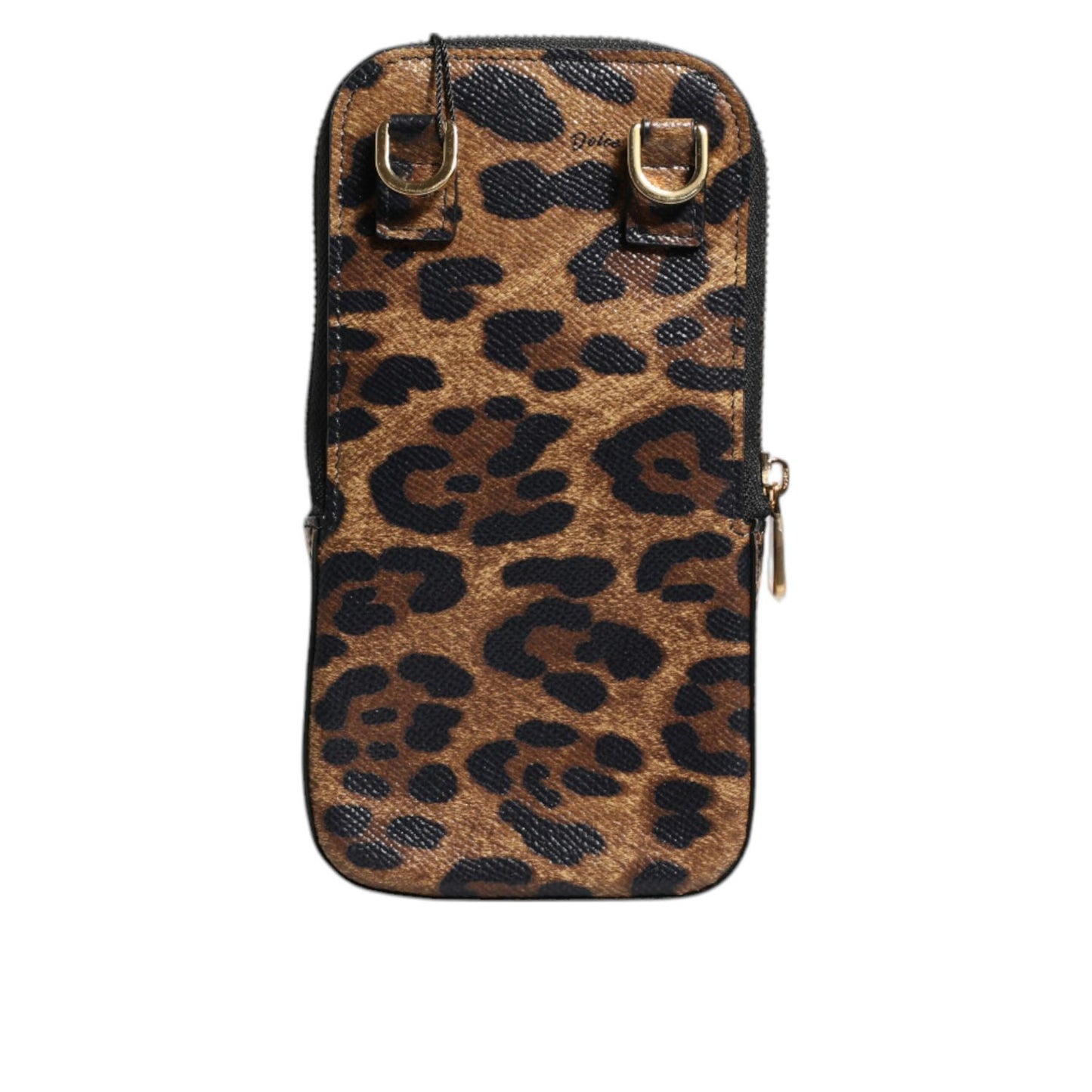 Dolce & Gabbana Brown Leopard Print Dauphine Leather Zip Around Wallet