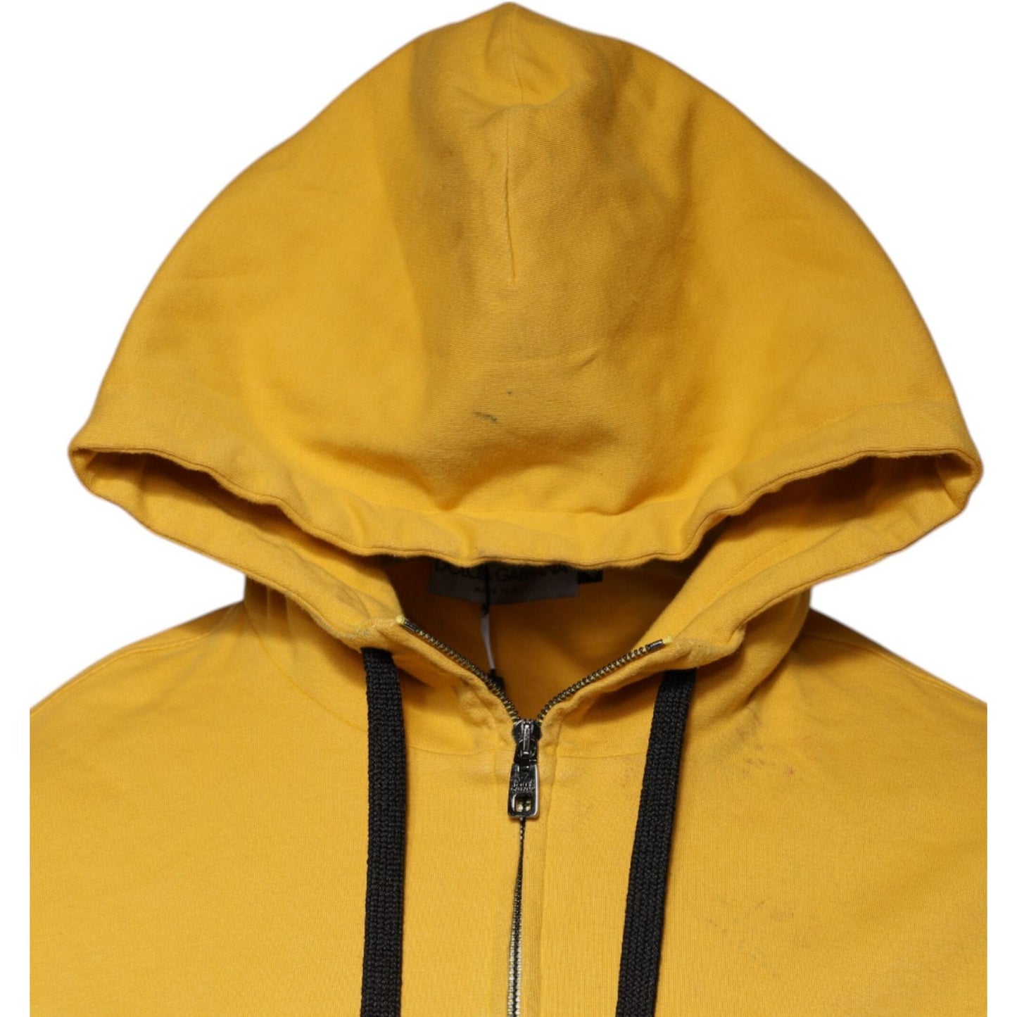 Dolce & Gabbana Yellow Logo Full Zip Hooded Sweatshirt Sweater TSH87727-46